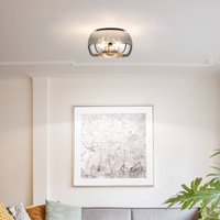 FISCHER & HONSEL Plafonnier Dima, verre fumé, Ø 40 cm