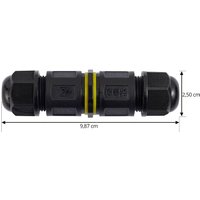 PRIOS Cable connector, waterproof, IP68, length 98 cm, black