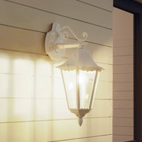 EGLO Utomhusvägglampa Navedo, vit, höjd 47 cm, metall, nedåt