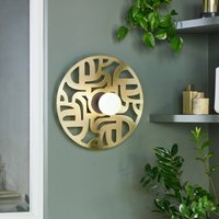 MARKET SET Labyrinth wall lamp, Ø 40 cm brass