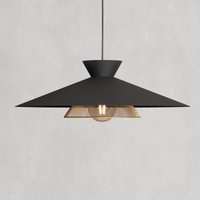 EGLO Grizedale pendant light 1-bulb, black/brass