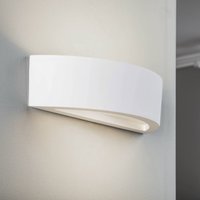 Lindby vägglampa Konstantin, bredd 30 cm, vit, gips, E14