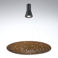 Fabbian Lens LED hanging light Ø 90 cm rust