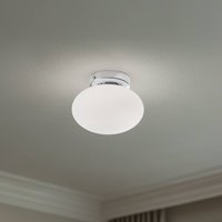 Domiluce Plafonnier Ufo, chrome/blanc, Ø 18 cm, verre, G9