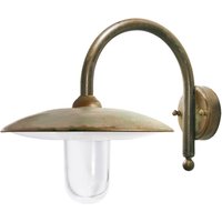 Moretti Luce Casale vägglampa för utomhusbruk, djup 42 cm, antik mässing