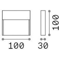 Ideallux Ideal Lux Utomhusvägglampa Dedra, vit, 10 x 10 cm