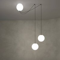 Maytoni LED pendant light Twins, black, glass, Ø 20 cm