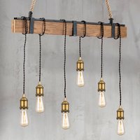 Orion Suspension Cellar poutres bois chanvre, à 6 lampes