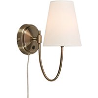 Markslöjd Wandleuchte Amar, offwhite/messing, Stecker, E14