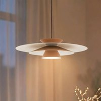 Lucande LED-pendellampa Livie, beige, aluminium, Ø 50 cm