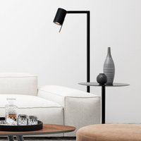 Lucide Lesley floor lamp, black, height 130 cm, metal
