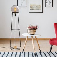 Näve Stelo floor lamp, spherical glass lampshade