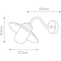 Elstead Utomhusvägglampa Klampenborg, silver, lykta, stål