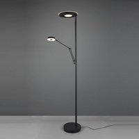 Trio Lighting lampadaire à éclairage indirect LED Barrie avec lampe de lecture noir mat