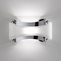 Selène Ionica LED wall light with a glass panel, chrome
