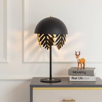 Lucande Aparas bordslampa leaf look, svart-guld