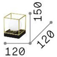 Ideallux Ideal Lux table lamp Lingotto height 15 cm black, opal glass