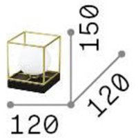 Ideallux Ideal Lux Lingotto bordslampa höjd 15 cm svart, opalglas