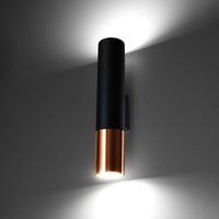 Euluna Thalassa wall lamp, 2-bulb, GU10, black/copper