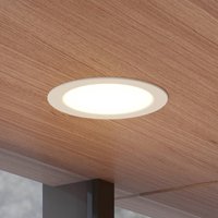Prios LED recessed spotlight Rida, white. Ø 23 cm, 30W, CCT, IP44