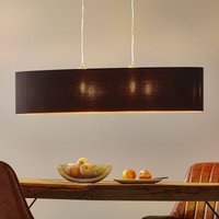 Tekstylna lampa wisząca Lecio, złoto-czarna