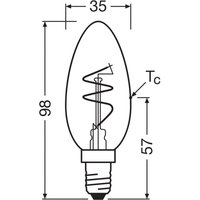OSRAM LED Vintage B28 E14 4,6W 927 Spiral Filament klar dimbar