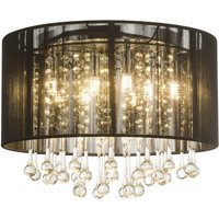 Globo LED-taklampa Sierra med sidenskärm och hängen