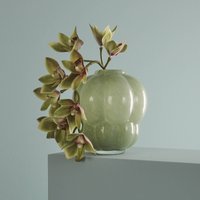 AYTM Vase Uva, verre, vert, Ø 26 cm, hauteur 28 cm, soufflé à la bouche