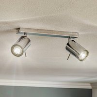 SOLLUX LIGHTING Spot pour plafond Round, chrome, à 2 lampes