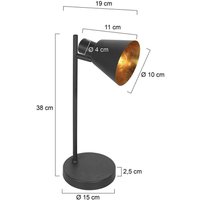 Steinhauer Oeroe table lamp, 1-bulb, black, metal, E14