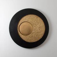 Holländer URANO GIGANTE XL LED wall light, black and gold, Ø 100 cm, dimmable