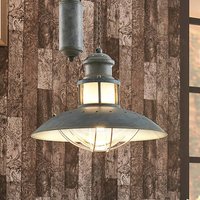 Lindby Louisanne hanging light, adjustable, grey-green, metal