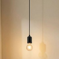 Lindby pendellampa Hattie, uttag E27, svart, Ø 4,7 cm