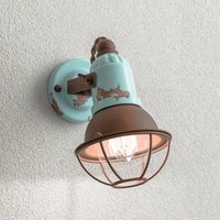 Ferroluce Wall lamp C1675/1, turquoise/rust brown, ceramic, 18cm high, E14