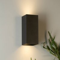 Searchlight Vägglampa London Square, svart, höjd 15 cm, metall, 2 lampor