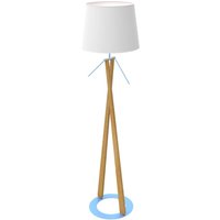 Aluminor Lampadaire Zazou LS, abat-jour tissu, socle bleu