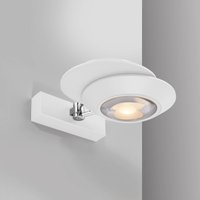 PURE LED wall lamp Oculis, white, 30 cm, iron/glass, 2-bulb.