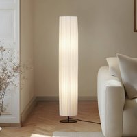 Lindby Virelle floor lamp, white, textile, height 117 cm, E27