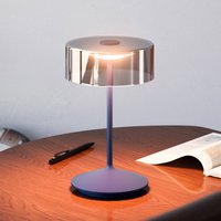 Sigor Lampe de table LED rechargeable Numotion, bleu, verre, IP54, intensité variable