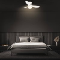 Briloner Pan LED ceiling fan, DC motor, white, Ø 60 cm, CCT