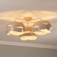 Euluna taklampa Tornado, beige, 3 lampor