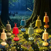 Kare Animal Rabbit LED rechargeable table lamp, orange, IP44, 29cm
