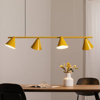 ALDEX Suspension forme 4, jaune, métal, à 4 lampes, cône, E27