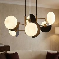 Viokef Darcy pendant light, black/bronze, 6-bulb