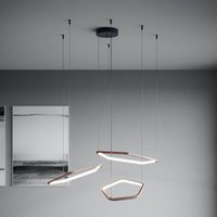 Stars of Light LED hanging light 'Estrella', bronze, 3-bulb, CCT