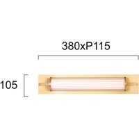 Viokef Frida LED wall lamp, glass, white/gold, tubular