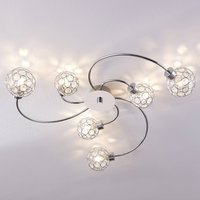 Lindby Deckenleuchte Tyron, Ø 65 cm, chrom, Glas, Metall