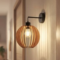 MCJ Vägglampa Clay, Ø 23 cm, björkplywood, arm, E27