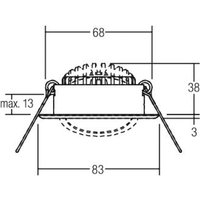 BRUMBERG Spot encastré LED BB09, on/off, acier inoxydable