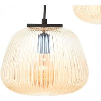 Brilliant Kaizen pendellampa, längd 105 cm, bärnsten, 3-ljus, glas